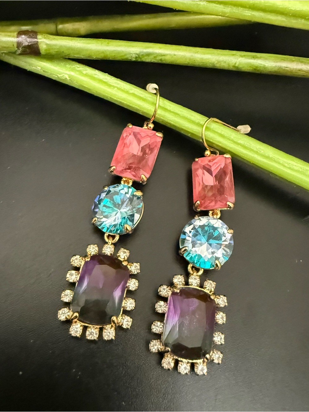 KATE SPADE Multicolored Glass Crystal Gold-tone Color Crush Drop Earrings